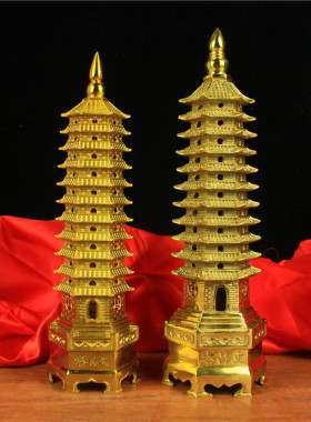 纯铜十一层文昌塔铜11层13层铜九层七层文昌塔书房工艺品桌面摆件