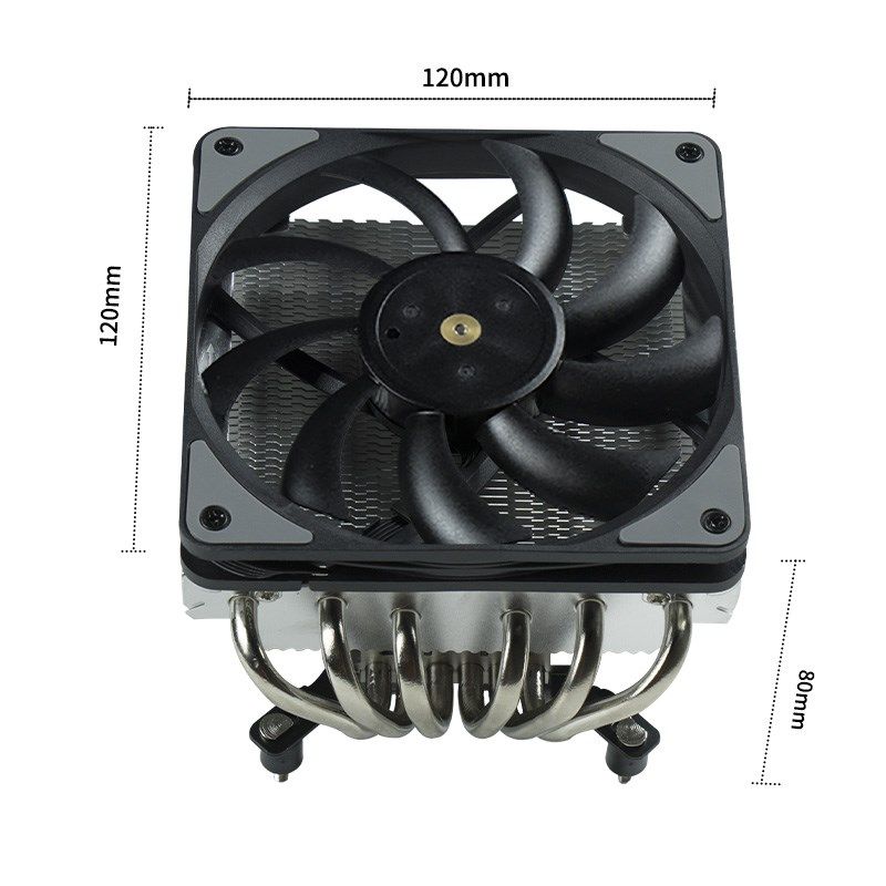 尔英散热器itx下压式六铜管风冷cpu台式机电脑主板1700规格静音