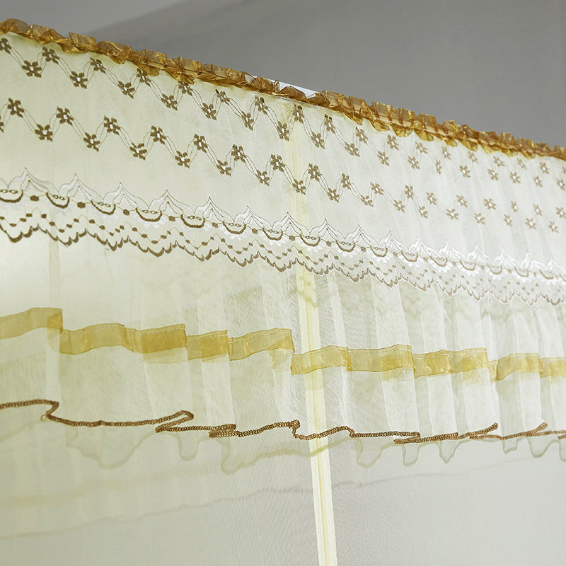 蚊帐三开门坐床式防摔1.8m床蒙古包双人家用1.5米拉链式1.2公主风