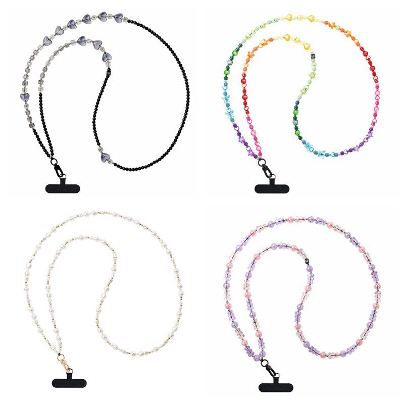 CASE手机挂绳肩带链子手绳高档斜跨珍珠链条斜挎背W带挂脖珠串奢