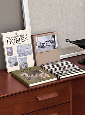 觅屿/精装布面装饰书英文内页仿真书客厅茶几摆件边柜隔板架布置