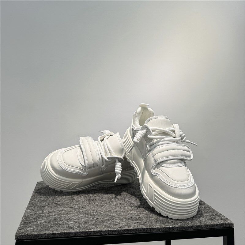 男鞋秋款2024新款一脚蹬小白鞋潮流厚底增高鞋百搭低帮运动休闲鞋