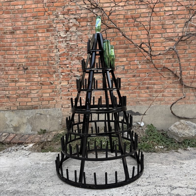 啤酒瓶圣诞树网红定制周年开业节庆典红酒瓶铁艺酒吧装饰展示酒架