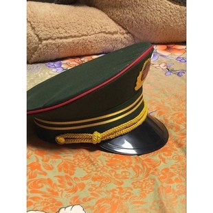 zhi成人军绿色大盖帽军训男女军乐队演出帽87式士官军官大檐