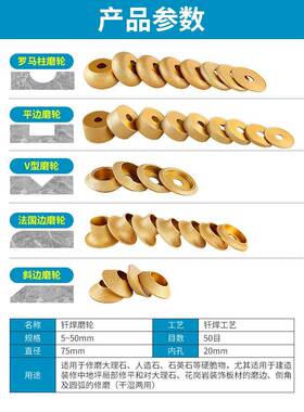 kt石材磨边轮大开33357理石花岗岩砖修边瓷倒角槽圆弧角磨机磨打