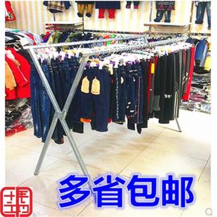 地摊架摆地摊货架落服地折叠47206杆晾衣架夜双子市卖衣架子服装