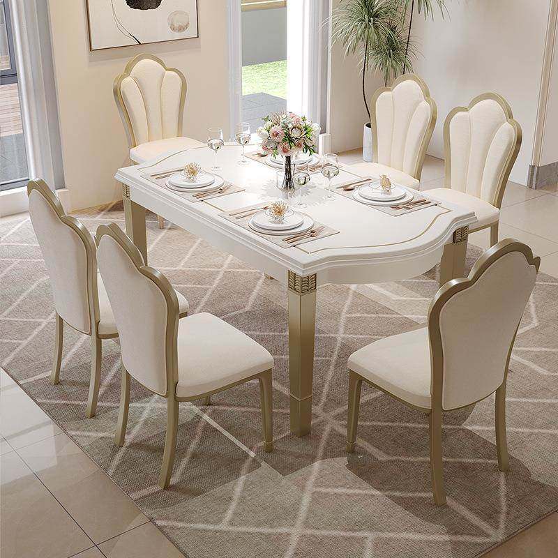 长方形欧式木奶饭实桌式油风餐桌美式轻法桦仁制造奢岩板餐桌