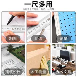 修工L型0尺拐尺直角板尺 600木装 2142kt尺角90度不锈钢加厚300