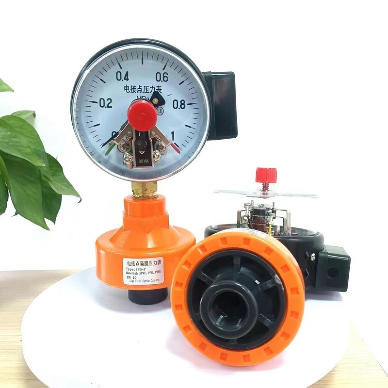 电接点隔膜压力表膜片式耐震数字显示水处理计量隔膜泵电解压力