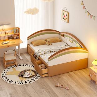 箱房围栏儿童床收纳公床儿童气压榻榻米高储物箱床带EP2419Y女孩