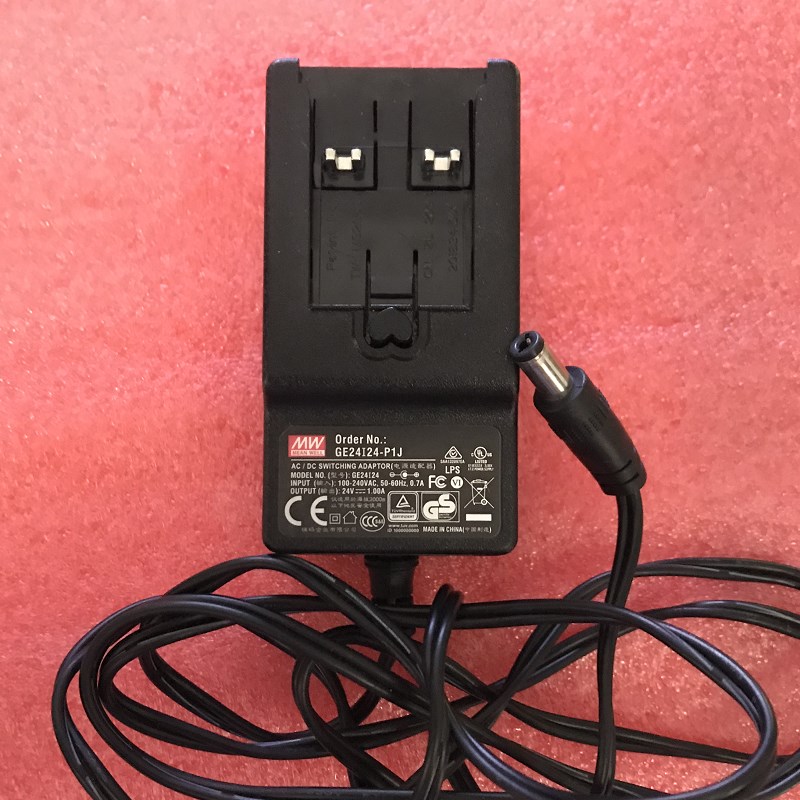 GE24I24-P1J 24W 24V1A明纬节能电源适配器(底座插头另外购买) MW