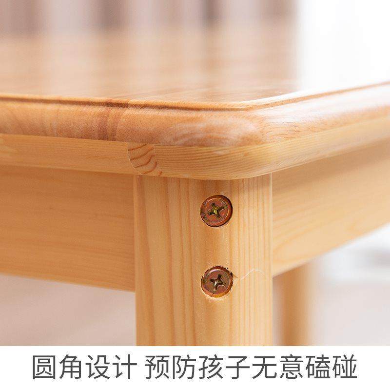幼园童儿实桌木椅无品牌/套装学习美术桌餐桌绘画桌长方形儿松木