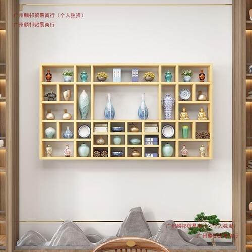 墙上格子56465489架壁挂架式多置宝阁博古多层展物架茶壶茶杯茶叶
