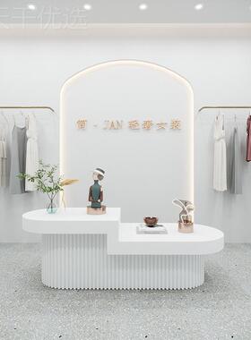 白色流水中岛示台吧台展桌服装店衣店帽品间包DHL包鞋展示柜产陈