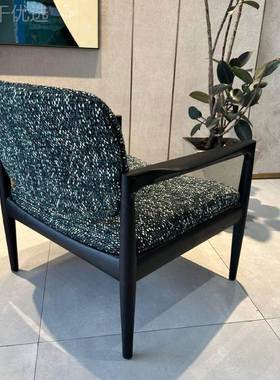 式极木简后现代YLG简布艺休闲椅设约计师客厅实接待休意闲椅单人