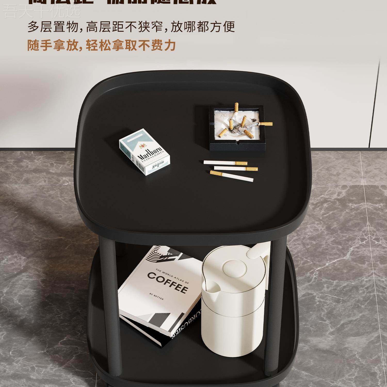 麻将茶几EDK茶水麻将桌架置物架边几牌室打牌可移动茶水桌小绢棋