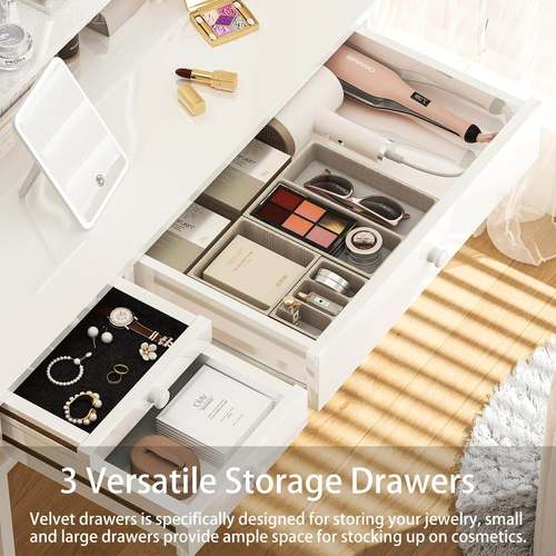 外定制梳妆台色妆桌女生卧室小户白型带抽化白色梳妆屉书桌奶贸油