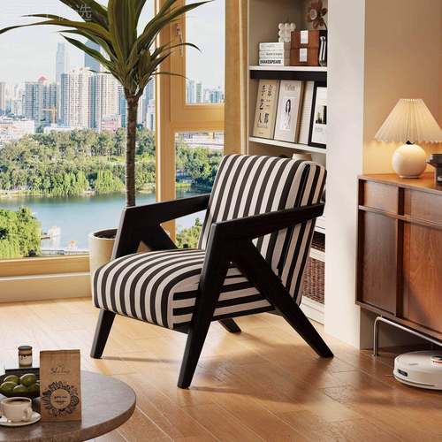 理查风德椅家用轻奢复计古YOA木民宿单人实椅设师中古客厅阳台懒
