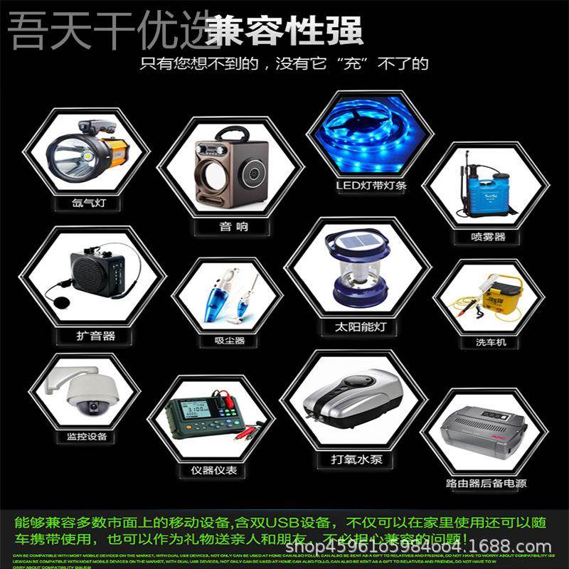 蓝逆正品锂电池12大vNLL0容量防水40A8A16聚0A铝电池瓶蓄电池合物