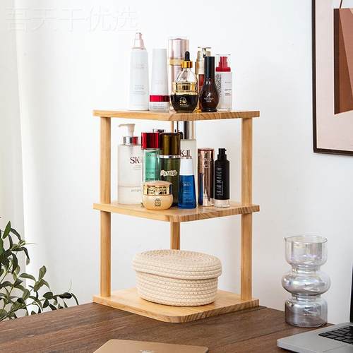 置物架桌角面多全实木PMW加厚桌上墙层书架卧室化护肤妆品玩具收