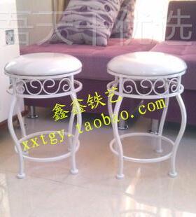 9U式铁艺鞋凳 妆凳 圆LZV凳欧子 时梳尚小换凳子沙发凳 圆凳带皮