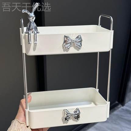 奢化妆室洗漱台架化妆品收纳轻盒浴SZB室洗物手台面梳置镜前双层