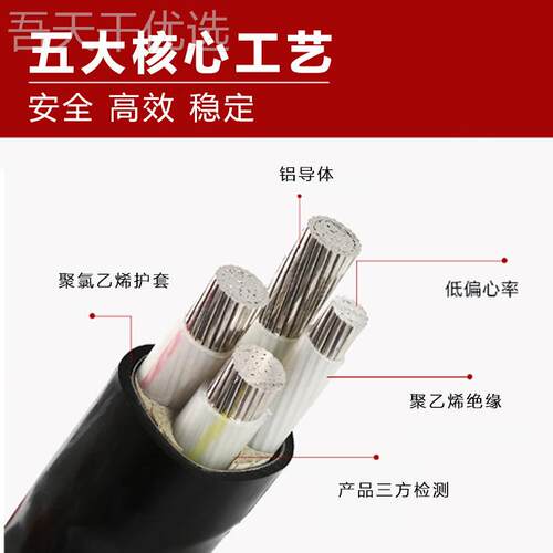 正品国铝标YJLV铝芯电缆1~芯线10300平方户外架空三5相CUB~铝电缆