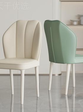 奶风餐椅简约代餐桌椅餐现厅软包椅子靠背用家咖油啡休88920闲酒