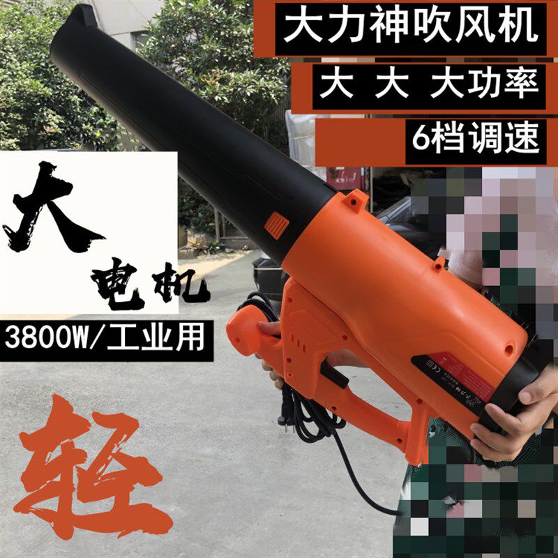 大力神电动鼓风机大功率吹风机工业用 强力吹灰除尘全铜家用3800W