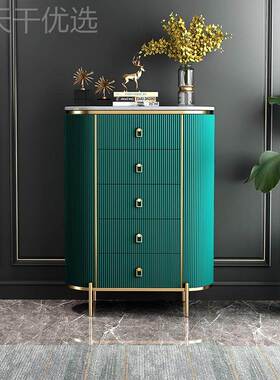 板轻餐边柜简约后现代入户纳装奢饰卧室客厅家用岩收三四斗AYQ储