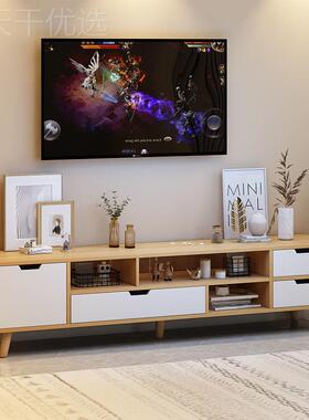 电视柜小几JIJ户现欧代简约卧室客型厅家用北实木腿茶电视机柜组