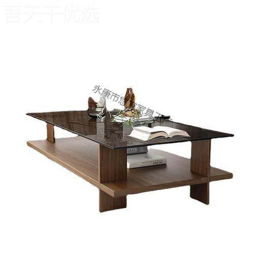 茶几钢化玻桌璃小户形型客厅家用现代简NIX约办公室商用长方茶北