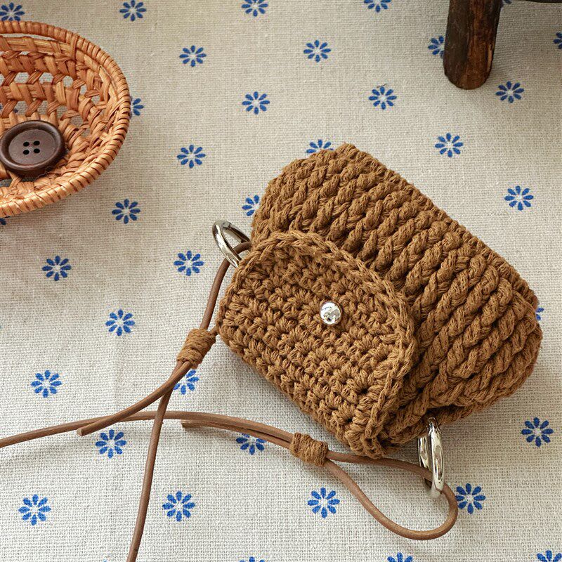 2mm空心棉*小豆包耳机包挂脖小包凹造型卡包零钱包diy编织材料包