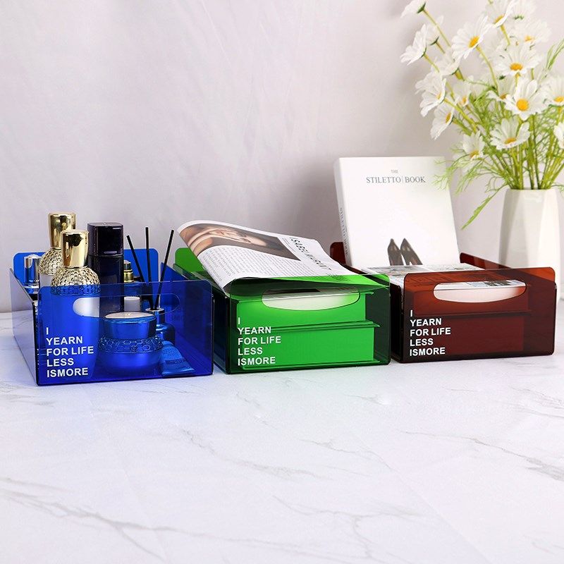 ins亚克力简约桌面厨房浴室收纳盒收纳筐长方形化妆品杂物置物篮,收纳整理,收纳筐,淘宝优惠券,粉丝福利购,淘宝优惠卷