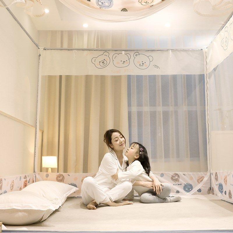 2025新款蚊帐家用卧室防摔纹帐全罩式A类儿童床蚊帐防尘顶蚊帐