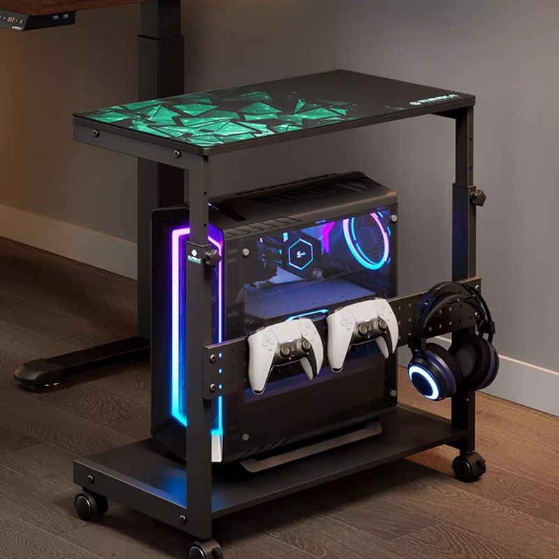 桌旁落地式电脑主机架办公桌下分层储物架机箱收纳架打印机放置架