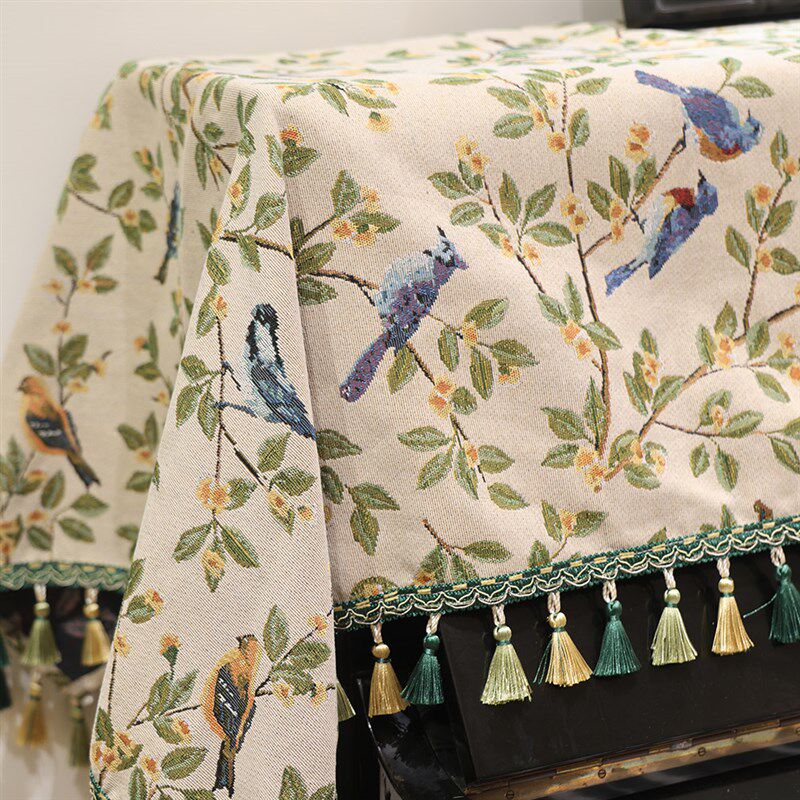 法式钢琴罩新中古风盖巾蕾丝提花防尘罩半M罩全罩钢琴装饰保护罩