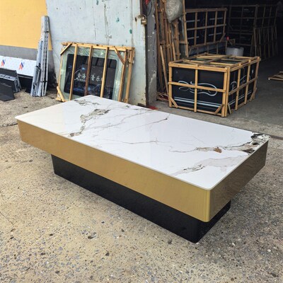 现货KTV茶几h专用岩板大理石不锈钢钢化玻璃酒吧台沙发桌子卡座简