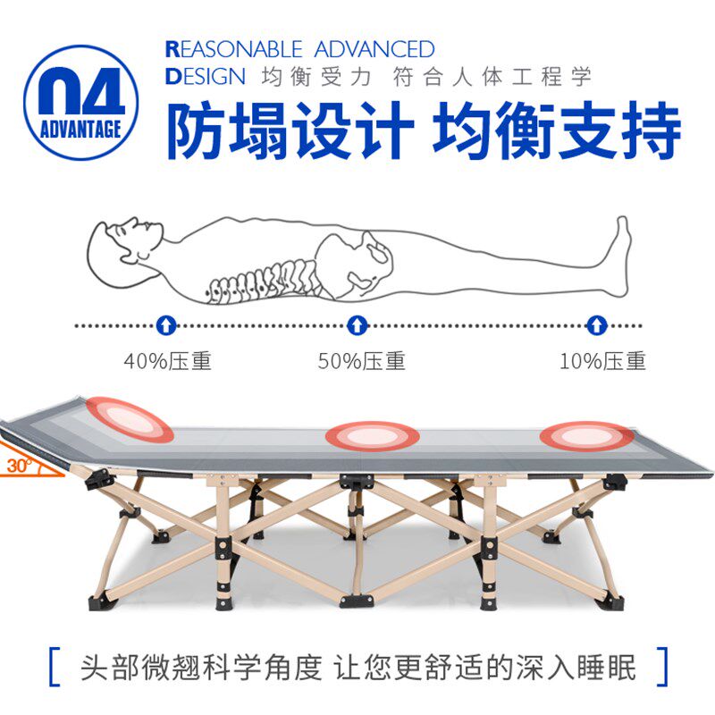折叠床午睡床单人午休床办公室睡躺椅单人床简易床行军床便携包邮