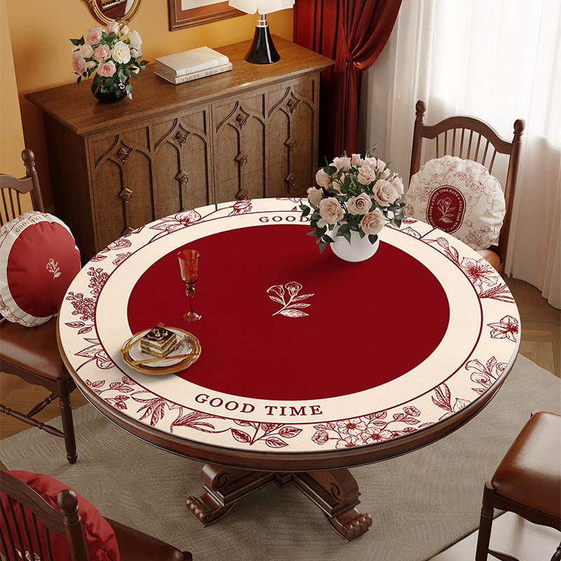 法式氛围感圆桌桌垫防水防油免洗圆形餐桌垫茶几桌面保护垫圆桌布,居家布艺,桌布,淘宝优惠券,粉丝福利购,淘宝优惠卷