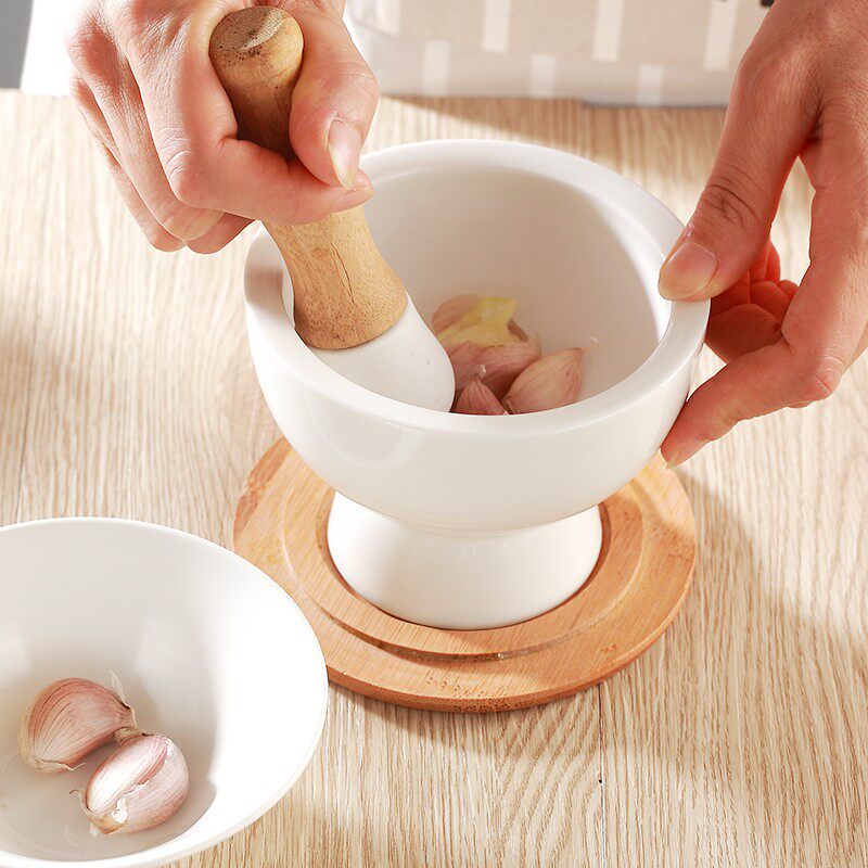 研钵陶瓷 高强度瓷质捣药罐乳钵大号研药碗 捣碎 研磨 家用研磨器