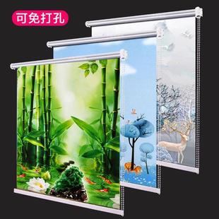 成品窗帘遮光拉卷帘卧室阳台客餐厅卫生间厨房免打孔风景 2024新款