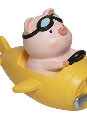 创意小猪飞个性汽车车饰车内用品装饰车载中控台男士新年