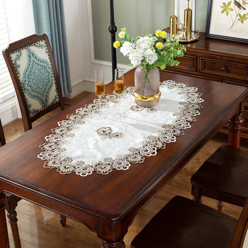 99现代欧式田园蕾丝蛋形餐桌台布茶几电视柜盖巾防尘罩桌旗,居家布艺,桌旗,淘宝优惠券,粉丝福利购,淘宝优惠卷
