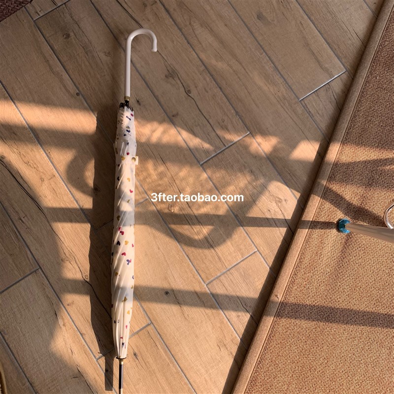 fter招桃花~】溢出来滴灰冒爱心的恋爱女生挡雨遮雨长柄雨伞