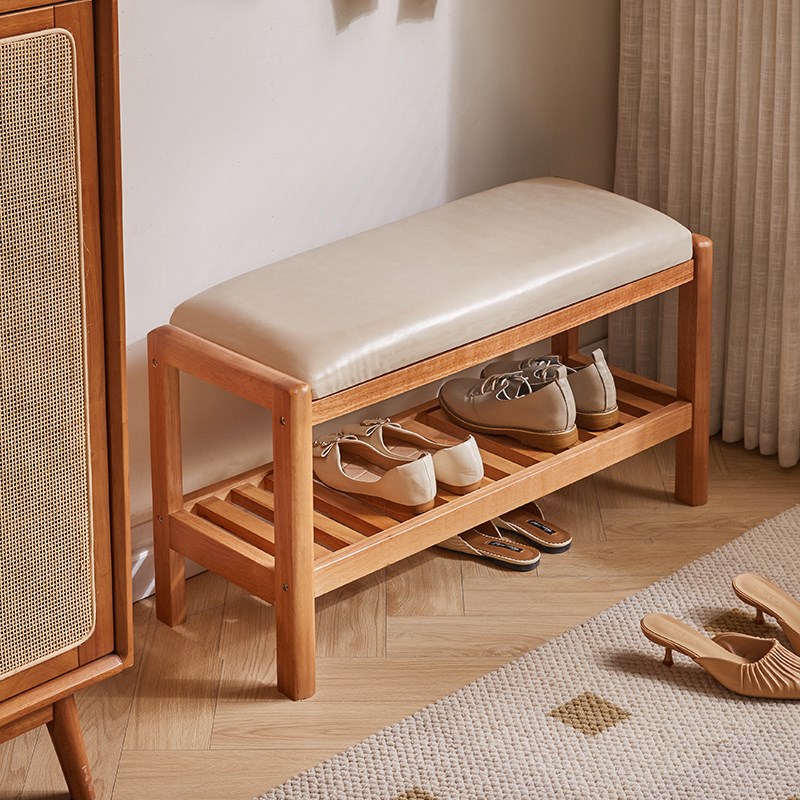 艺柳园实木换鞋凳家用门口穿鞋凳入门鞋柜坐鞋架软包长条凳