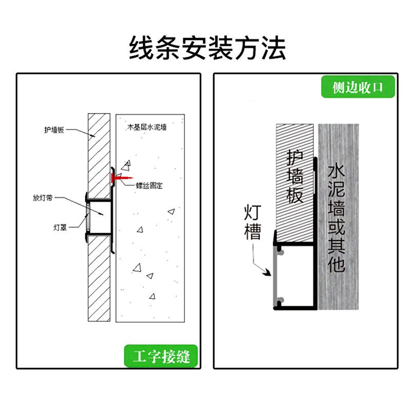 9mm墙体板金属灯带线LED灯槽背景墙吊顶走廊过道铝合金造型线