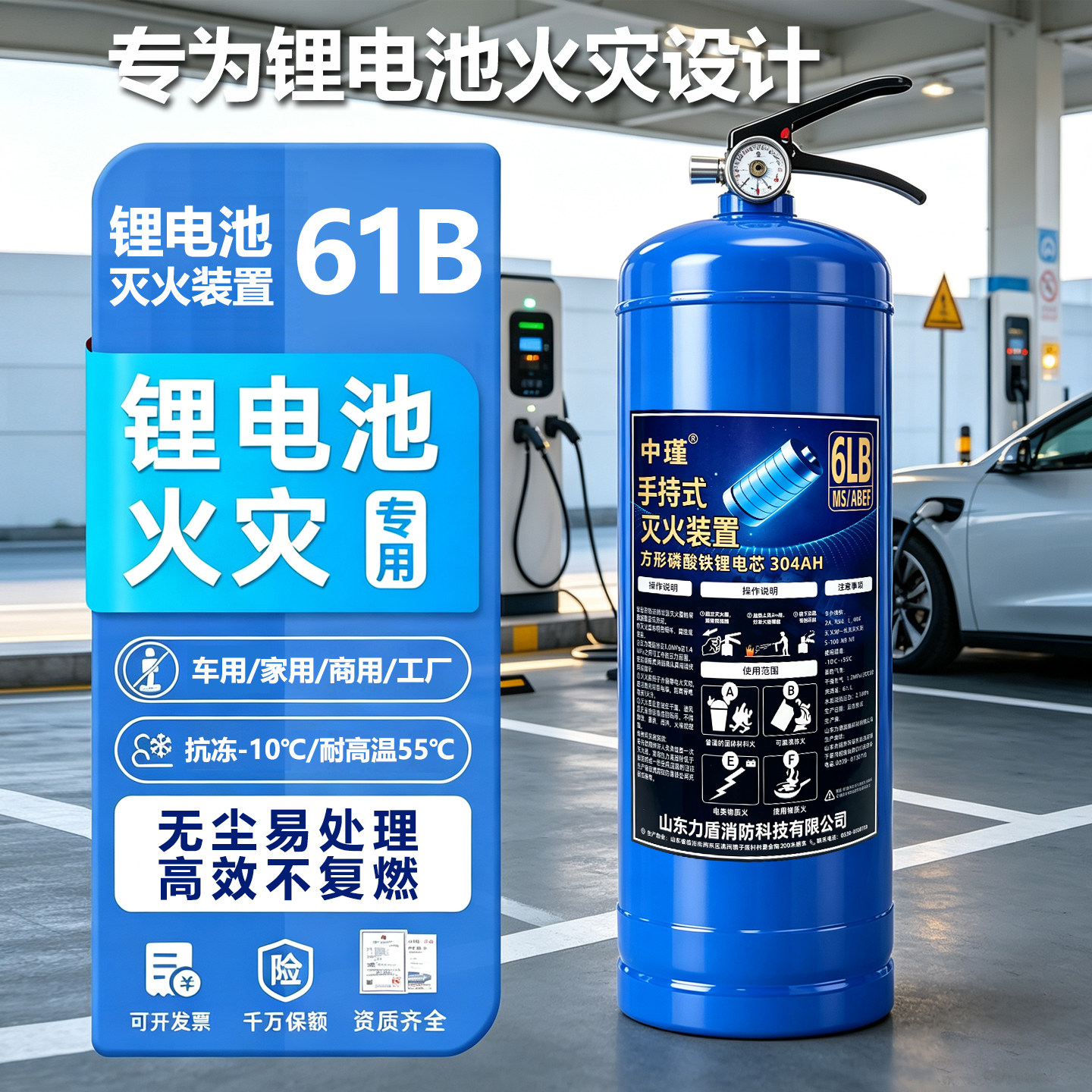 锂电池专用灭火器水基车用灭火装车用灭火器