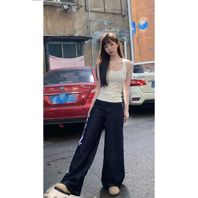 白色工字辣妹吊带背心女夏季外穿设计感小众修身短款内搭无袖上衣