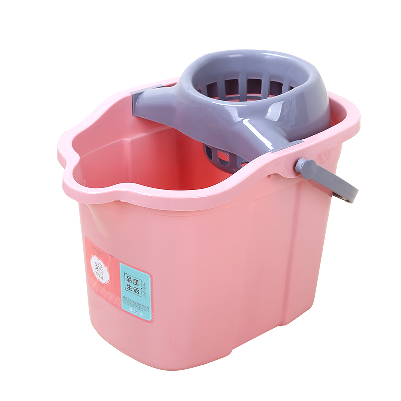 加厚塑料地拖桶带滑轮拖把桶手动手压拧干挤水桶家用洗拖把清洁桶